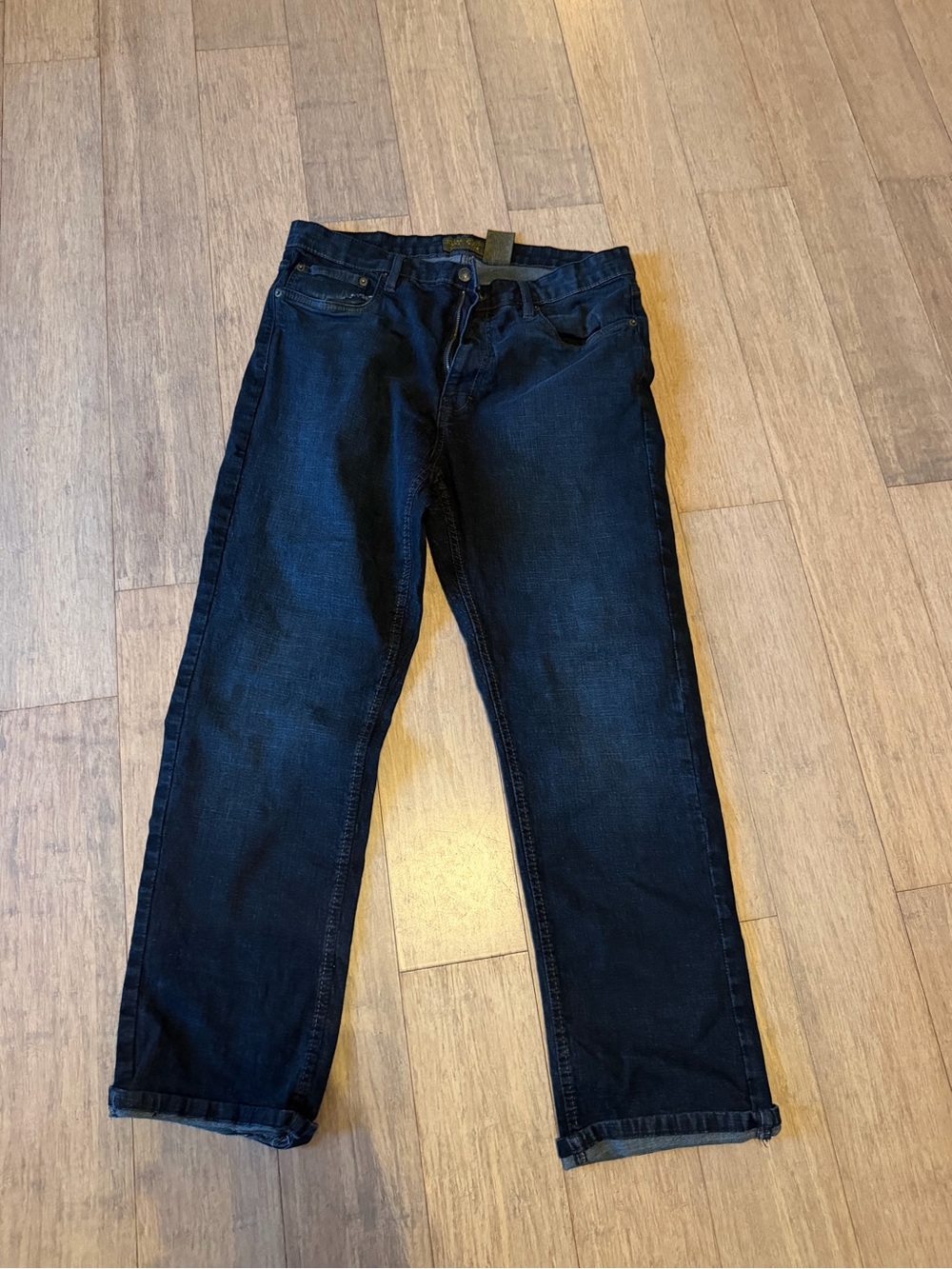 Men's Dark Blue Straight-Leg Jeans
